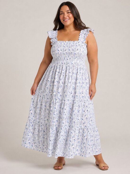 Hill House Dresses & Skirts - Hill House Home Nap Dress XXL Blue Floral Cotton Maxi Dress worn once